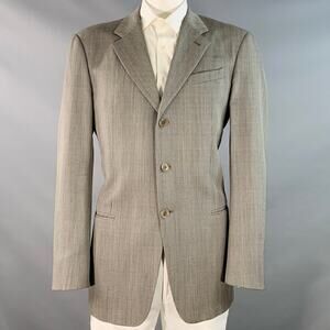 ARMANI COLLEZIONI Size 42 Black White Glenplaid Wool Blend Sport Coat